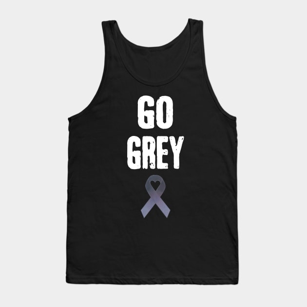 Go Wear Grey In May For Brain Cancer Awareness Tank Top by Simpsonfft